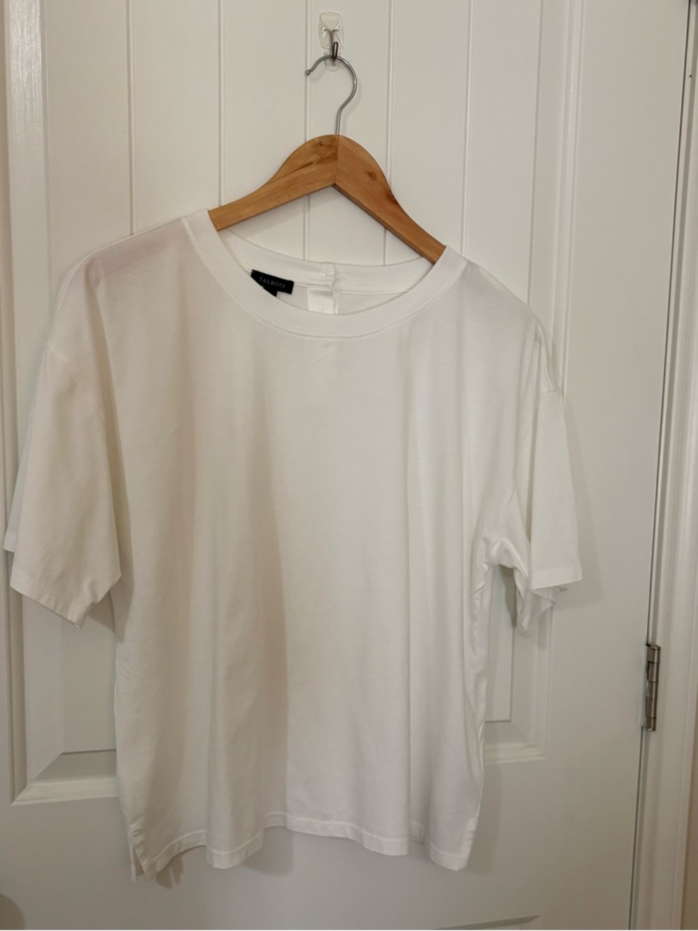 Talbots White Cotton Crew Tee